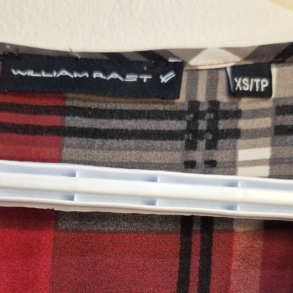 William Rast Red and Gray Plaid Button-Front Tunic - Picture 4 of 10